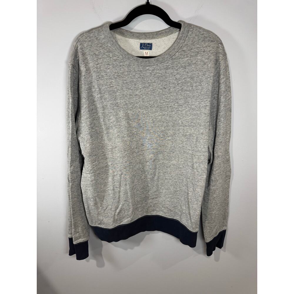 J.Crew Men’s Vintage Fleece Crewneck Sweatshirt Gray & Black Size M